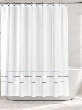 Hotel Collection Borderline Shower Curtain, Blue